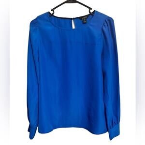 J. Crew Royal Blue Long Sleeve Blouse Size XS Office Wear